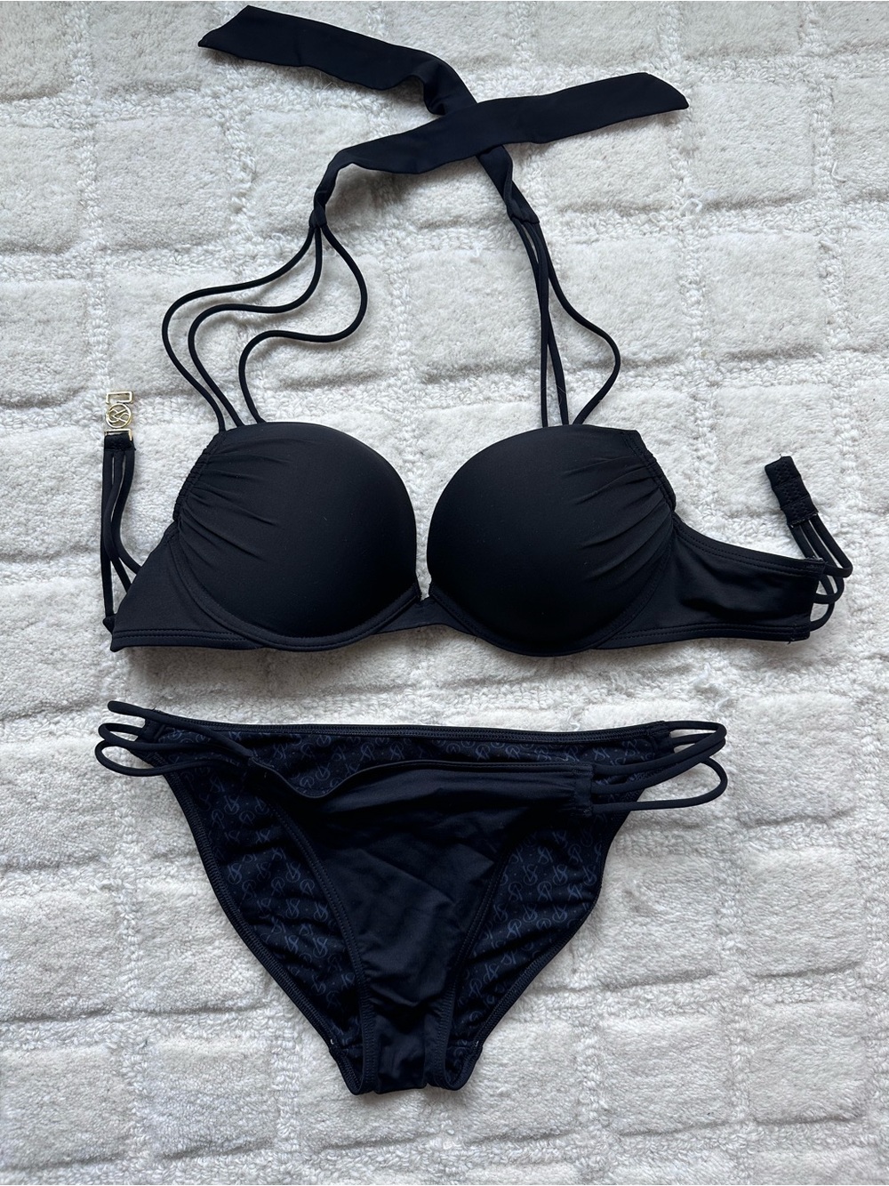 Victoria’s Secret Classic Black Halter Bikini Set - Women's Swim - Picture 2 of 2